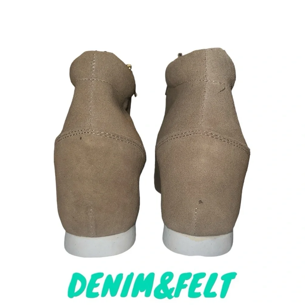 NEW Steve Madden Deirda Taupe Brown Suede Women's Bootie Boots Shoes Sneakers‎